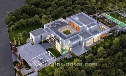 Moderne eerstelijn golf Villa te koop in golfresort op de New Golden Mile, Benahavis – Marbella 