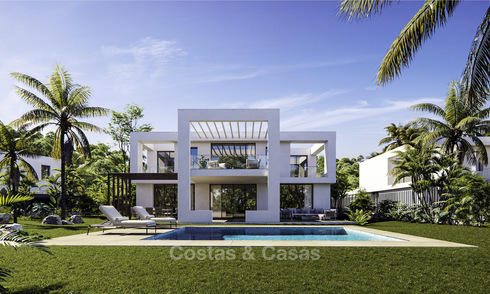 Nieuwe exclusieve moderne luxe villa's te koop op een eersteklas golfbaan, met uitzicht op zee en golf, Oost-Marbella 16428