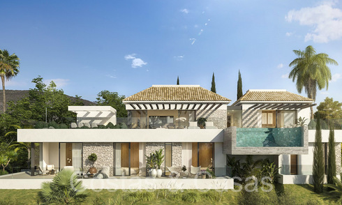 Luxueuze nieuwbouwvilla met een chic-Mediterrane architectuur te koop, op een steenworp van de golfbaan in Elviria, Marbella 68677