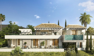 Luxueuze nieuwbouwvilla met een chic-Mediterrane architectuur te koop, op een steenworp van de golfbaan in Elviria, Marbella 68677 