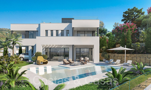 Nieuwe, eigentijdse luxevilla te koop met zeezicht in eersteklas golfresort in Mijas, Costa del Sol 68681