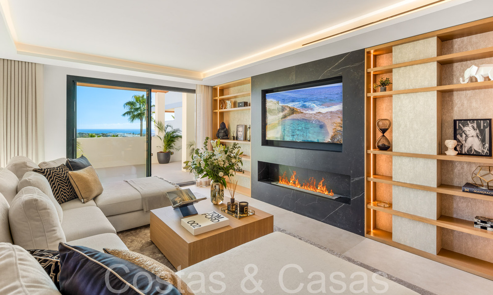 Eersteklas duplex penthouse met panoramisch zeezicht en eigen dompelbad te koop in Nueva Andalucia, Marbella 69477