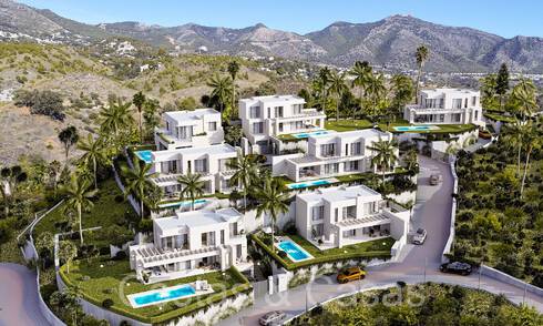 7 geavanceerde nieuwbouwvilla’s met panoramisch zeezicht te koop in de heuvels van Mijas Pueblo, Costa del Sol 70100