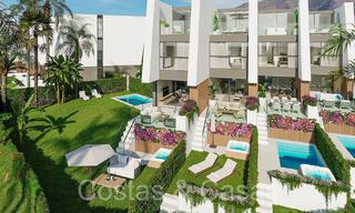 Nieuw op de markt! Moderne innovatieve rijhuizen met privétuin en zeezicht te koop in Fuengirola, Costa del Sol 70173 