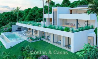 High-end designervilla met panoramisch berg- en zeezicht te koop in een gated woonresort in Benahavis - Marbella 74908 