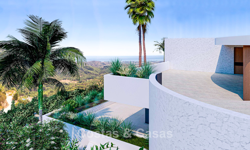 High-end designervilla met panoramisch berg- en zeezicht te koop in een gated woonresort in Benahavis - Marbella 74910