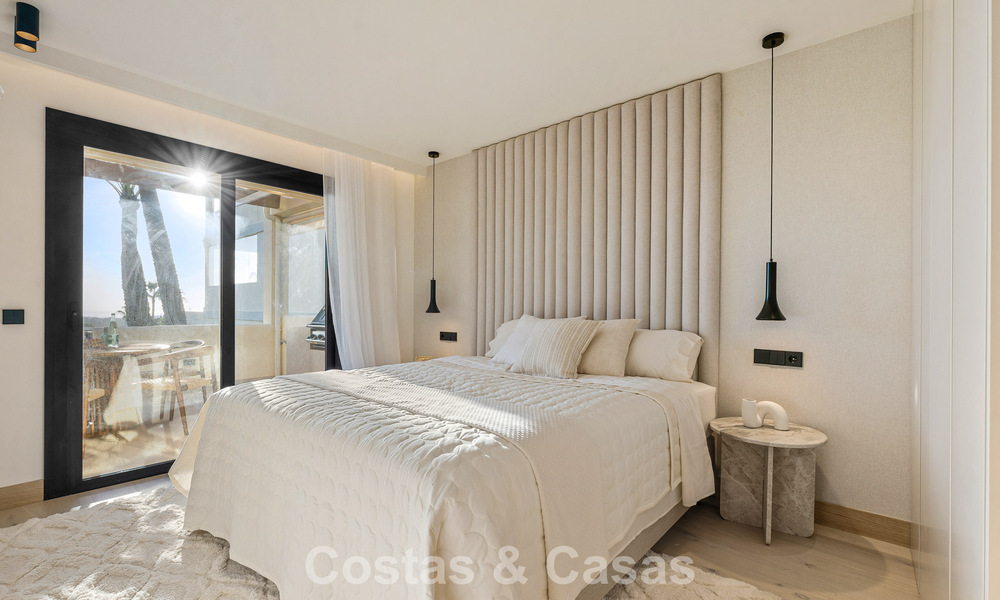 Modern gerenoveerd luxe appartement te koop met panoramisch zeezicht in Nueva Andalucia’ golfvallei, Marbella 773782