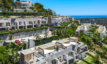 Lancering! Moderne schakelvilla’s met zeezicht in een exclusieve resortstijl te koop in Elviria, Oost-Marbella 793134